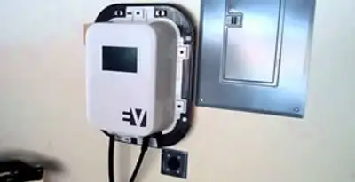 Electric car charger installation with wall-mounted EV charging station in Reno, NV
