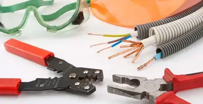 Electrical wiring repair with professional tools and safety equipment in Sparks, NV