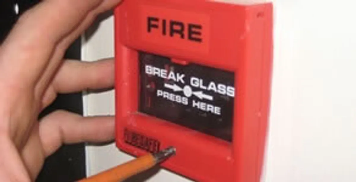 fire alarm installation service showing manual fire alarm pull station installed by licensed electricians in Reno, NV