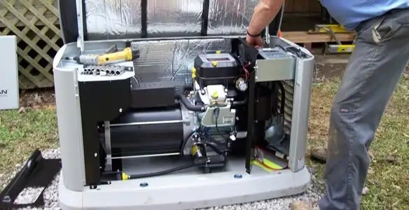 generator installation service showing technician connecting and configuring generator components in Reno, NV